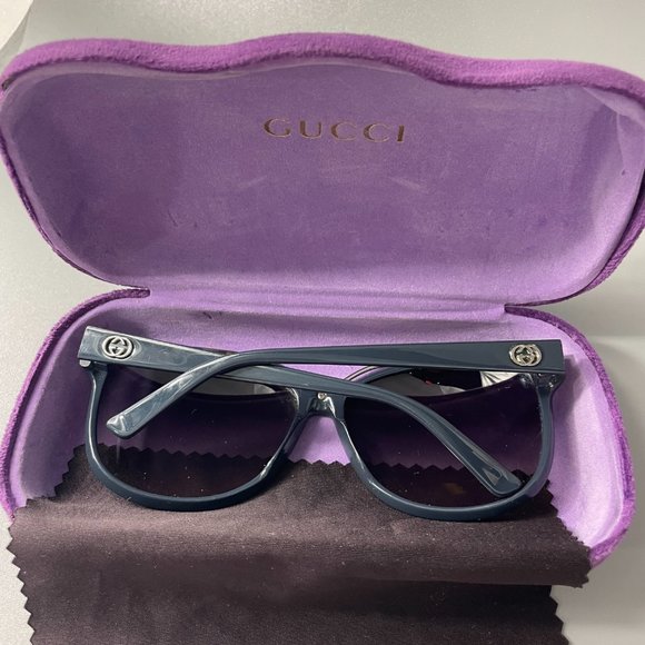 GUCCI⚡Navy Blue Cat Eye GG 3155 Gradient Lens Sunglasses W/Case - Picture 12 of 13
